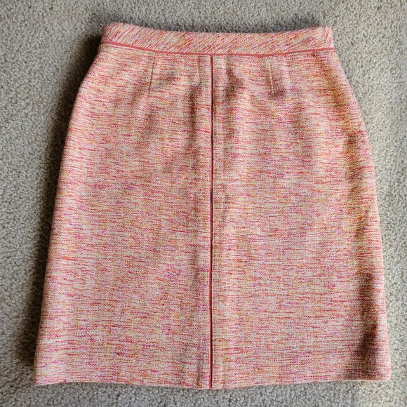 Ann Taylor 100% Silk Tweed Skirt pink size 2 - Picture 7 of 8